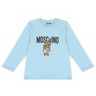 Blue Teddy Bear Logo Long Sleeve Top, 3, hi-res