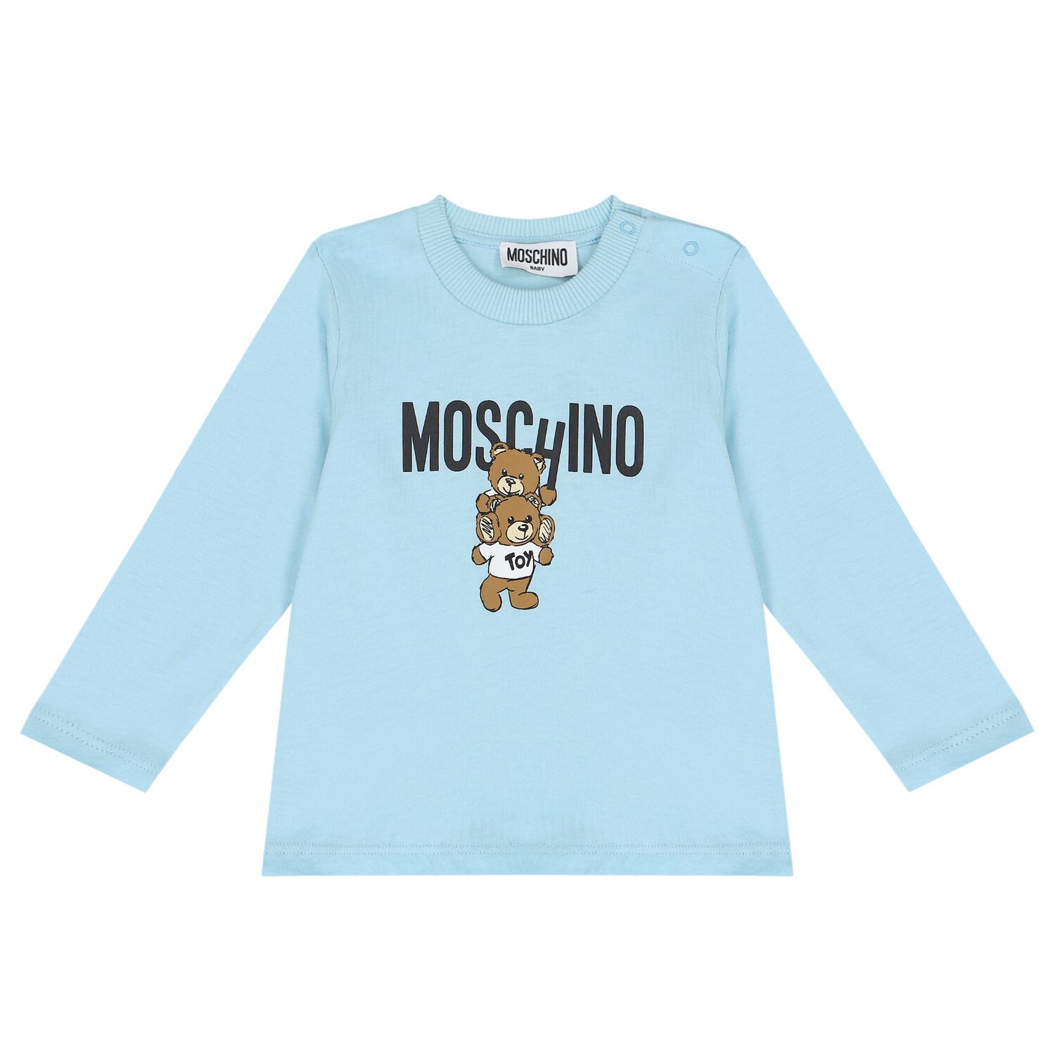 Blue Teddy Bear Logo Long Sleeve Top, 3, hi-res