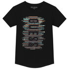 Girls Black Logo Sequins T-Shirt, 1, hi-res