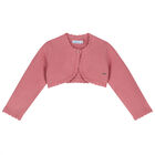 Younger Girls Pink Bolero Cardigan, 1, hi-res