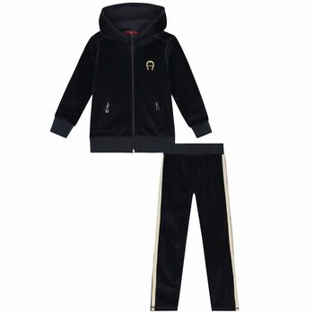 Girls Navy Blue Logo Tracksuit