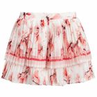 Girls White Floral Chiffon Skirt, 1, hi-res