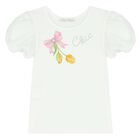 طقم تنورة بطبعة الزهور باللون الأبيض و الوردي, 1, hi-res