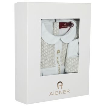 Baby Boys Blue Logo Babygrow & Hat Gift Set