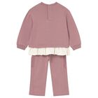 Younger Girls Pink Teddy Bear Tracksuit, 2, hi-res