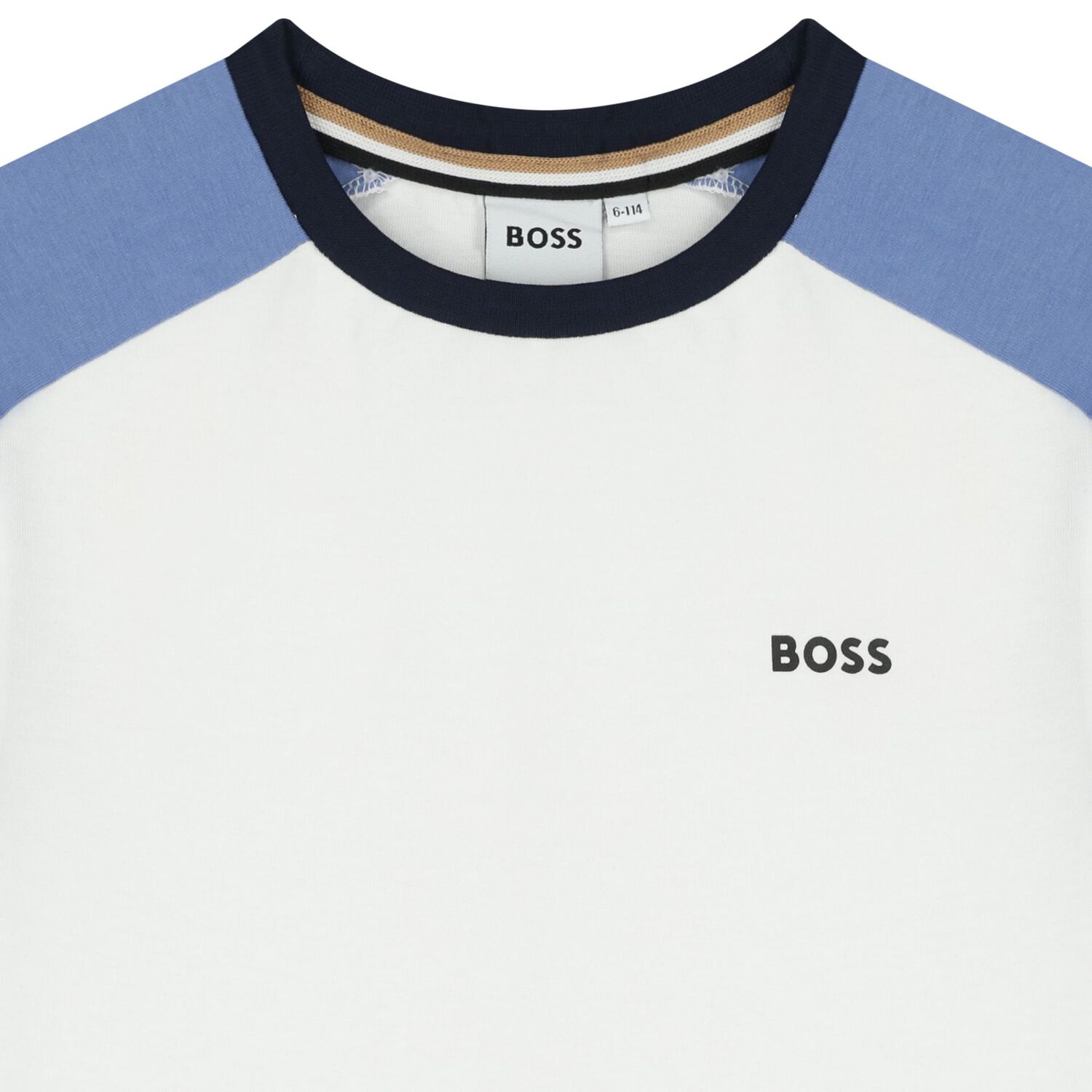 طقم شورت أبيض وكحلي للأولاد بشعار, 1, hi-res