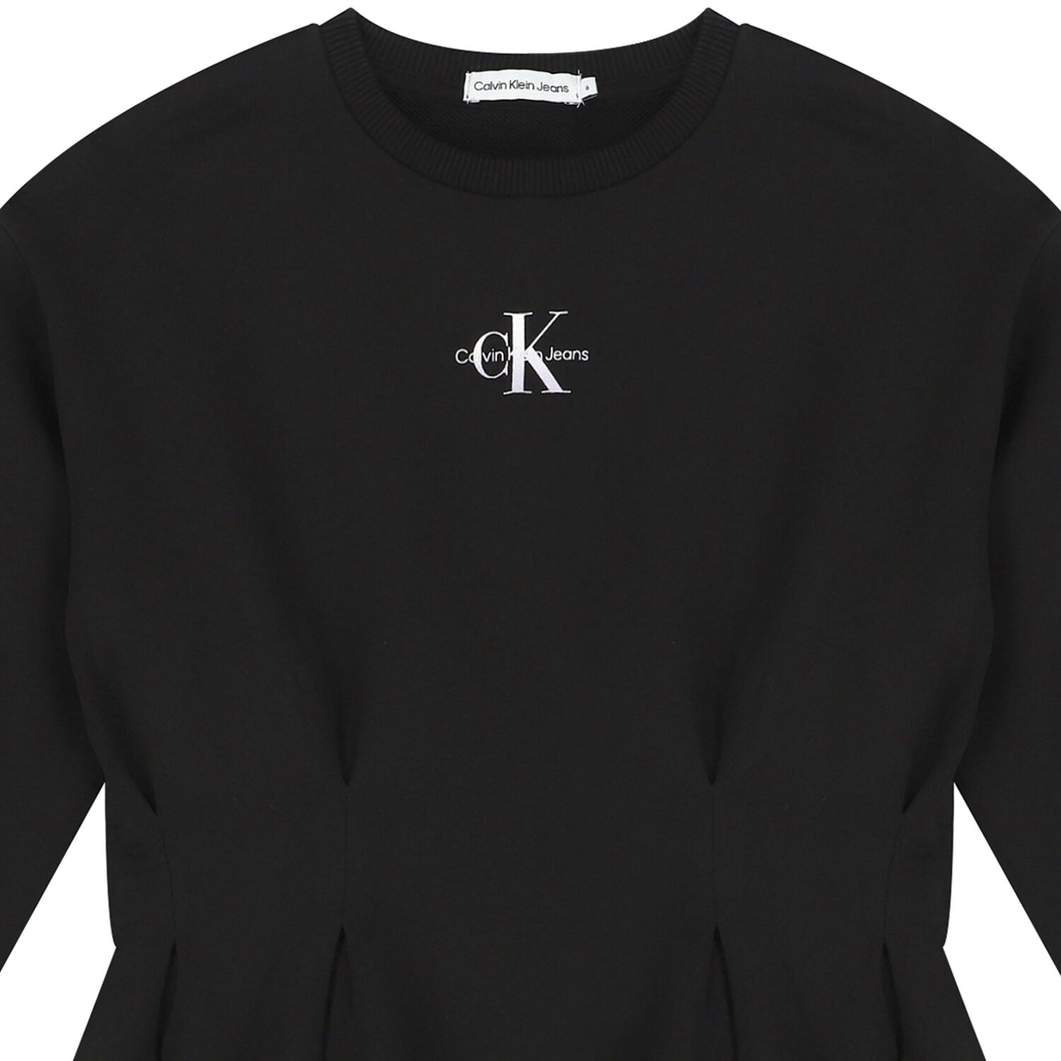 فستان بنات بالشعار باللون الاسود, 1, hi-res