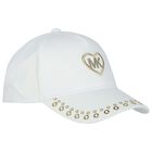 Girls White Logo Cap, 1, hi-res