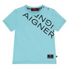 Younger Boys Blue Logo T-Shirt, 4, hi-res