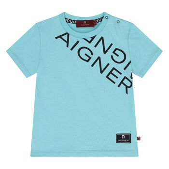 Younger Boys Blue Logo T-Shirt