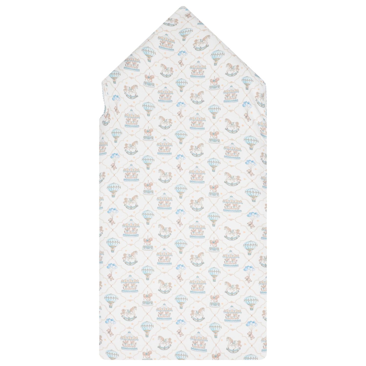 Baby Boys Blue & White Carousel & Hot Air Balloon Nest, 1, hi-res
