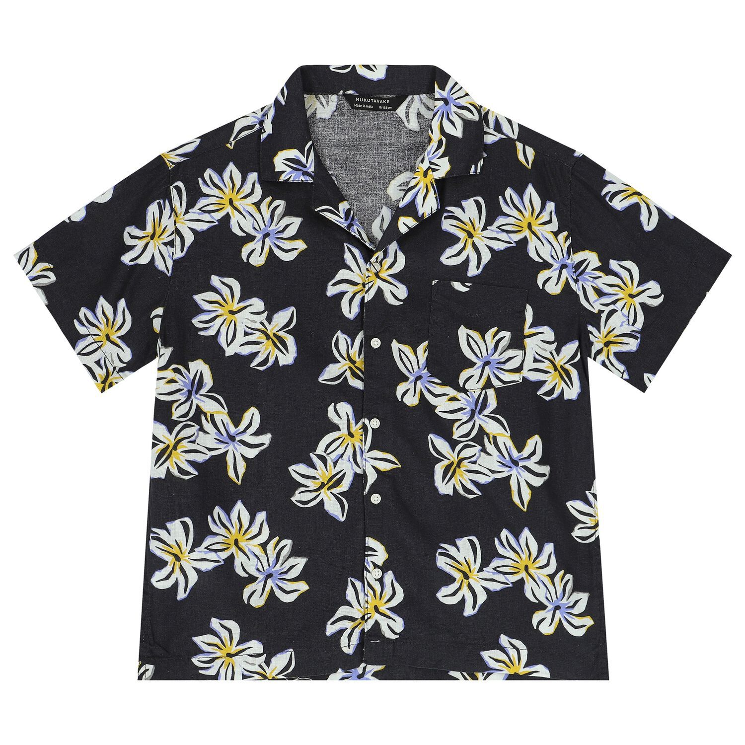 Boys Black & Ivory Floral Shirt, 1, hi-res image number null