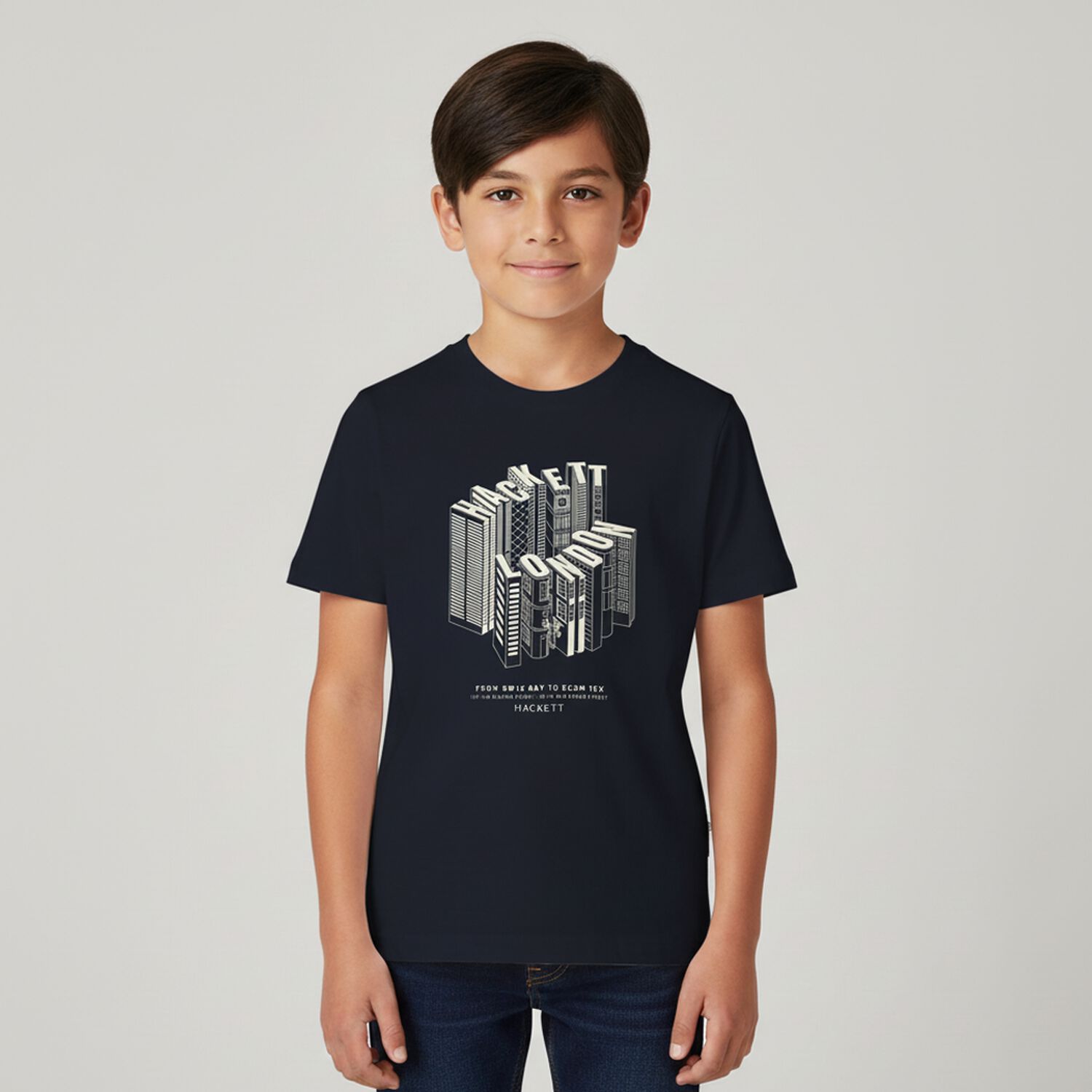 Boys Navy Blue Logo T-Shirt, 2, hi-res