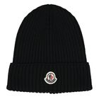 Boys Black Logo Beanie Hat, 1, hi-res