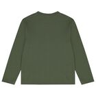 Boys Green Logo Long Sleeve Top, 4, hi-res