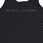 ملابس سباحة بنات بالشعار باللون الأسود مرصعة بأحجار الراين , 1, hi-res