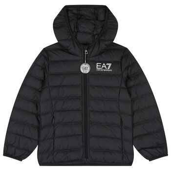 جاكيت اولاد بالشعار باللون الأسود