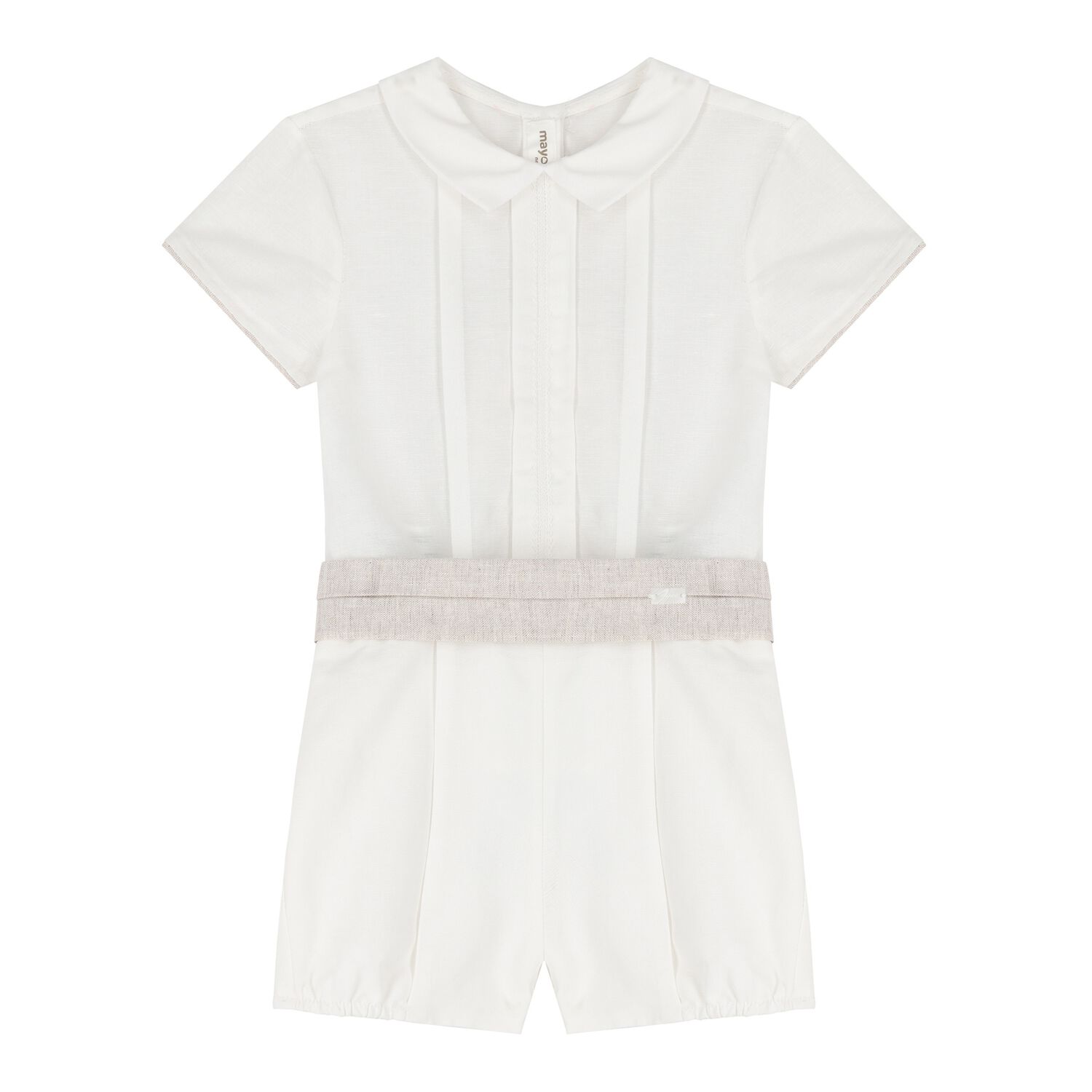 Baby Boys Ivory & Beige Shorts Set, 1, hi-res