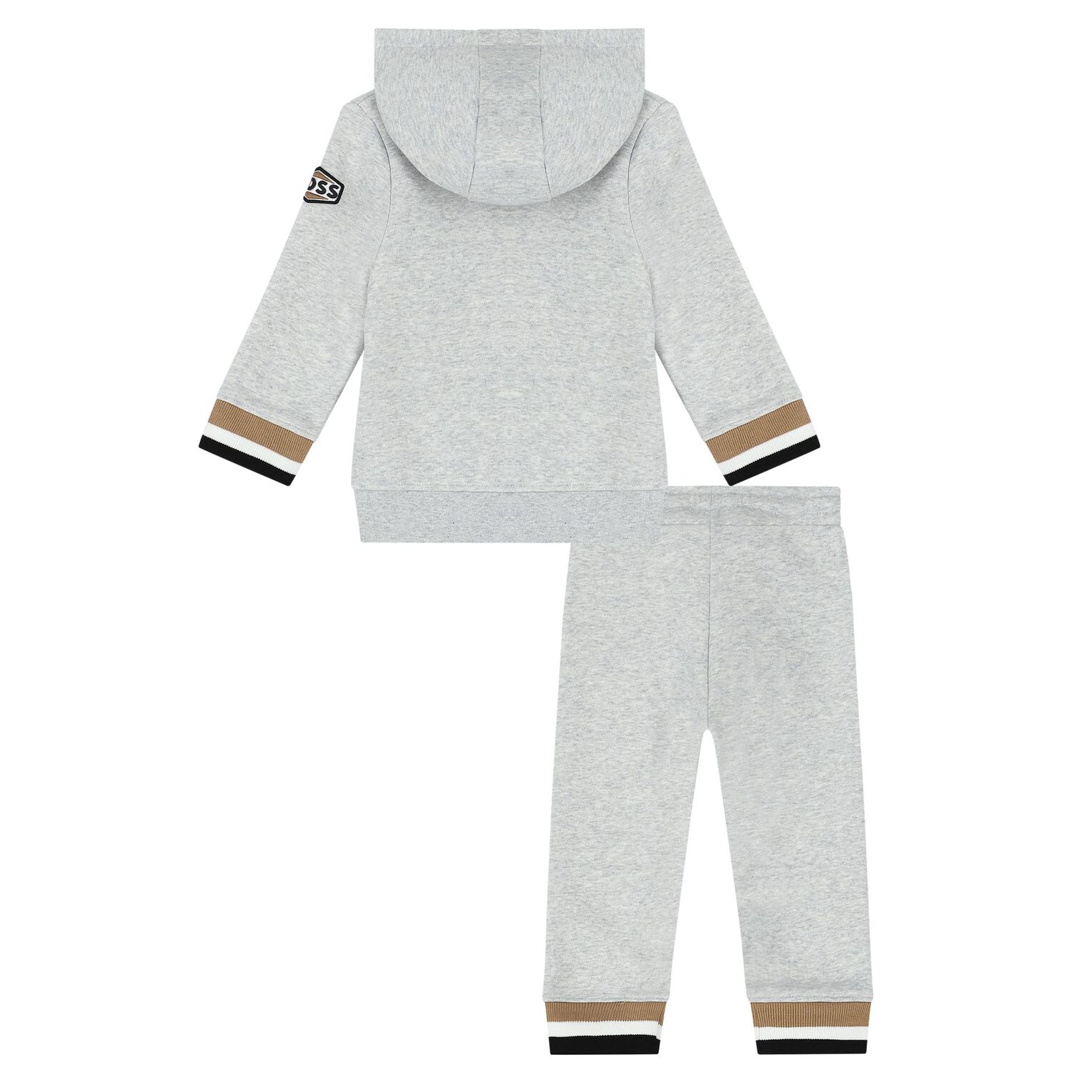 Younger Boys Grey Logo Tracksuit, 1, hi-res