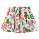 Girls Ivory Animals & Leaves Skirt, 1, hi-res