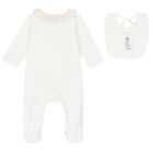 Baby Girls White Logo Babygrow Set, 1, hi-res