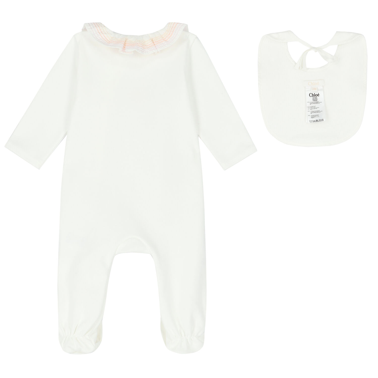 Baby Girls White Logo Babygrow Set, 1, hi-res image number null