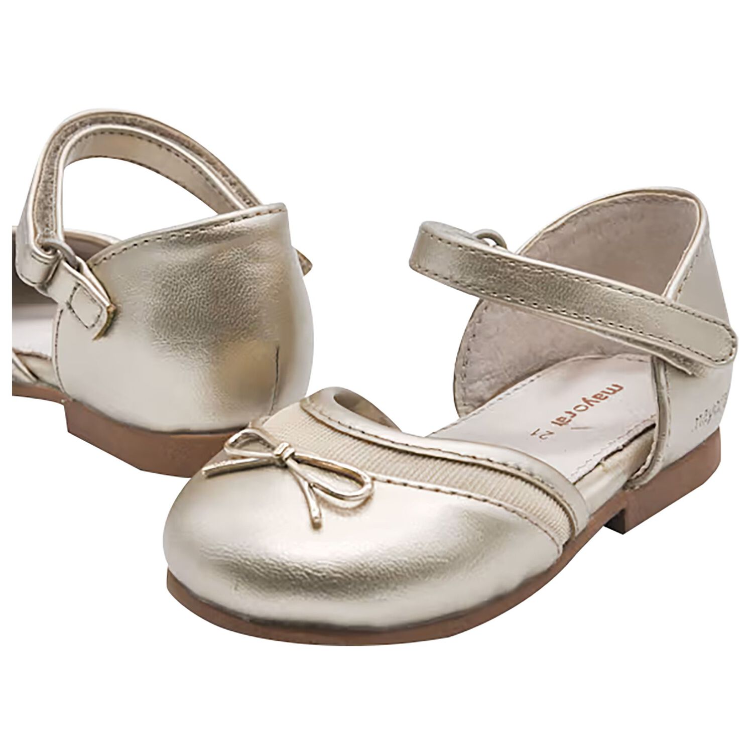 Younger Girls Gold Logo Shoes, 1, hi-res