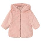 Younger Girls Pink Reversible Faux Fur Jacket, 1, hi-res