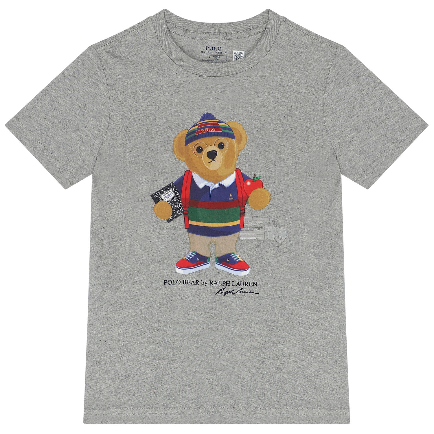 Boys Grey Polo Bear T-Shirt, 1, hi-res