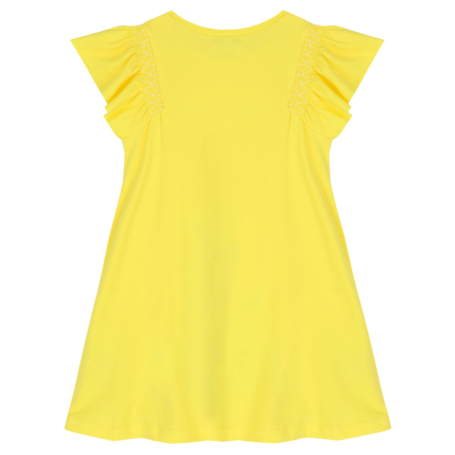 Girls Yellow Embroidered Flower Dress, 1, hi-res