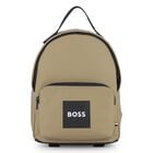 Boys Beige Canvas Backpack, 1, hi-res