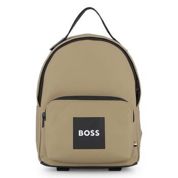 Younger Boys Beige Canvas Backpack