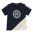 Younger Boys Navy Blue Logo T-Shirt, 3, hi-res