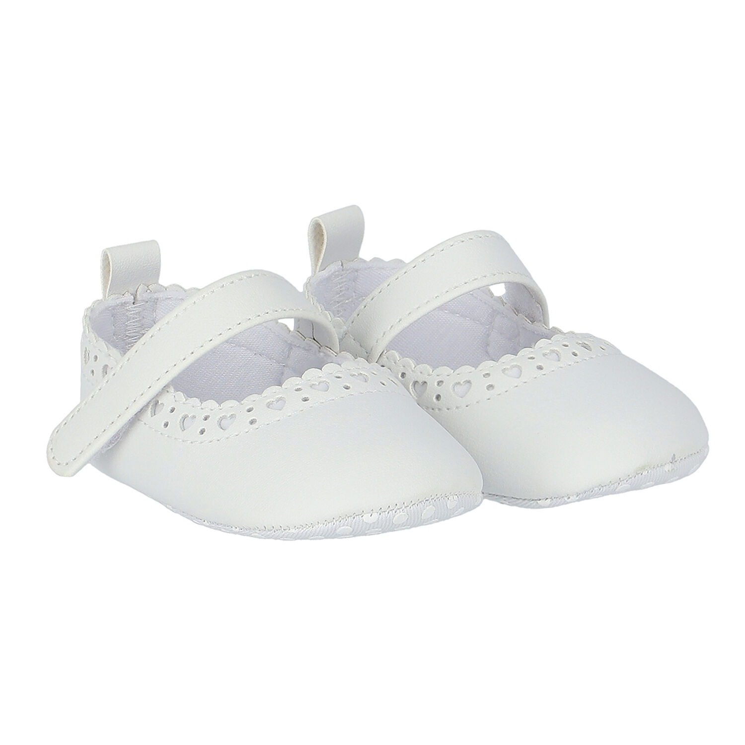 Baby Girls White Shoes, 1, hi-res