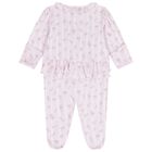 Baby Girls Pink Ribbon Stripe Bouquets Babygrow, 1, hi-res