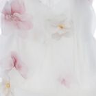 Girls White & Pink 3D Floral Organza Dress, 1, hi-res
