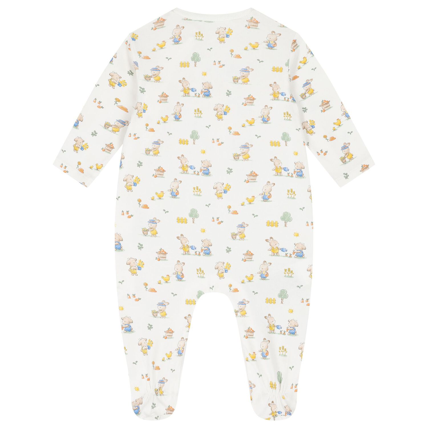 Ivory & Yellow Bunny Babygrows ( 2-Pack ), 3, hi-res