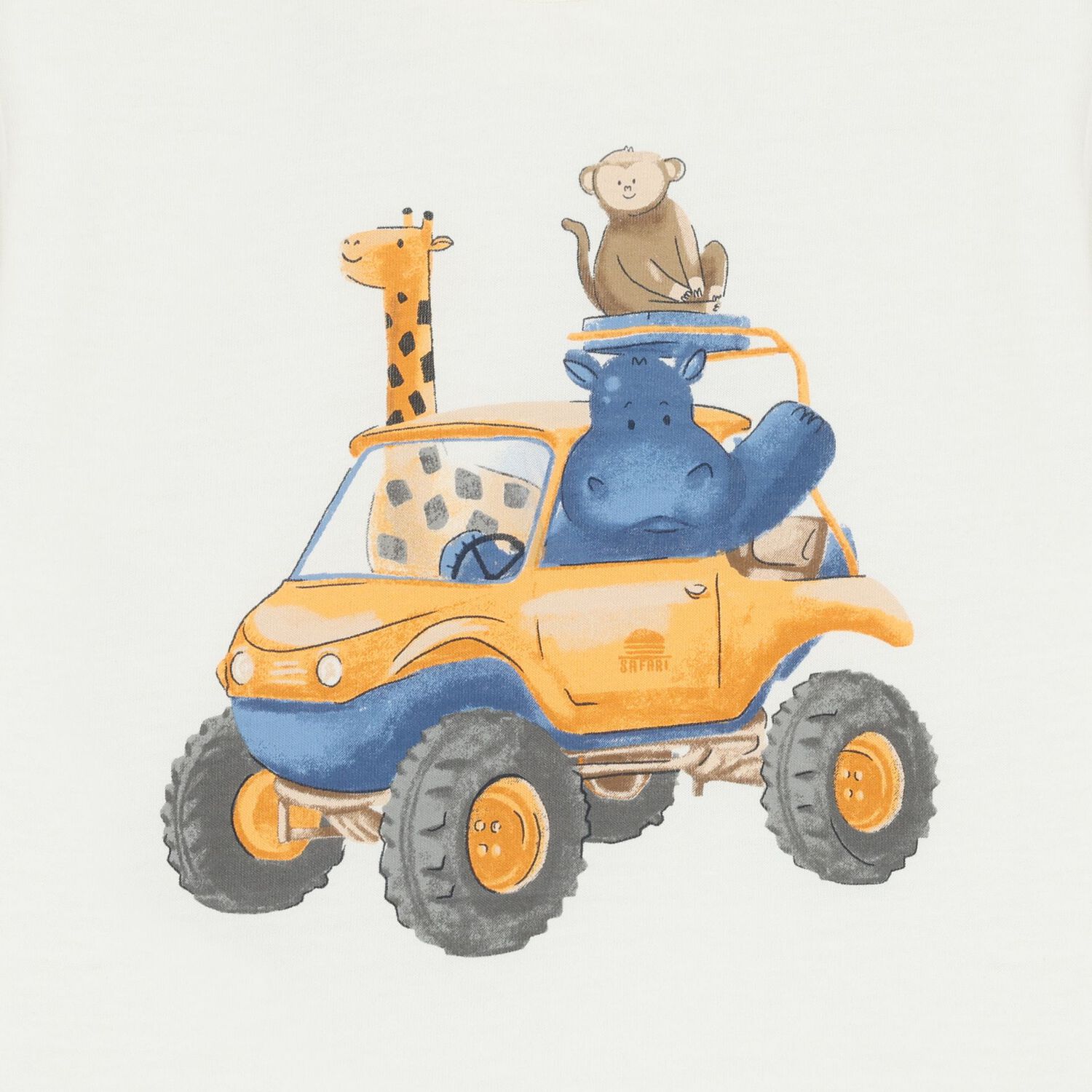 تي شيرت للأولاد بطبعة حيوانات باللون الأبيض, 1, hi-res