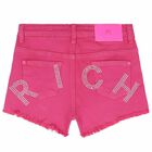 Girls Pink Denim Shorts, 1, hi-res