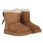 Younger Girls Beige Mini Bailey Bow II Suede Boots, 2, hi-res