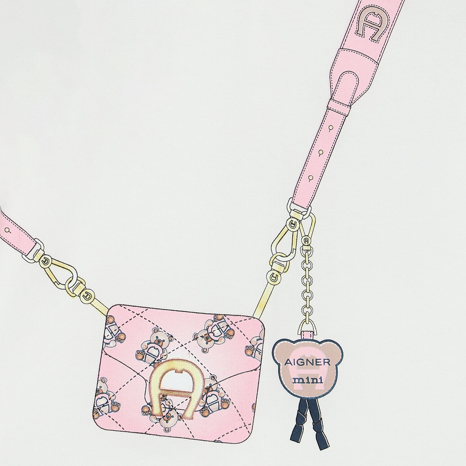 أفرول بالشعار باللون الأبيض للبنات, 1, hi-res