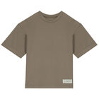 Oversized Beige Logo T-Shirt, 3, hi-res
