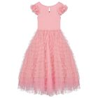 Girls Pink Flower Tulle Dress, 1, hi-res