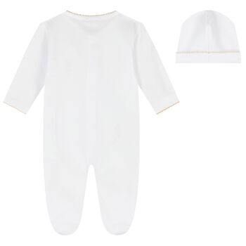 White Teddy Bear Babygrow Gift Set