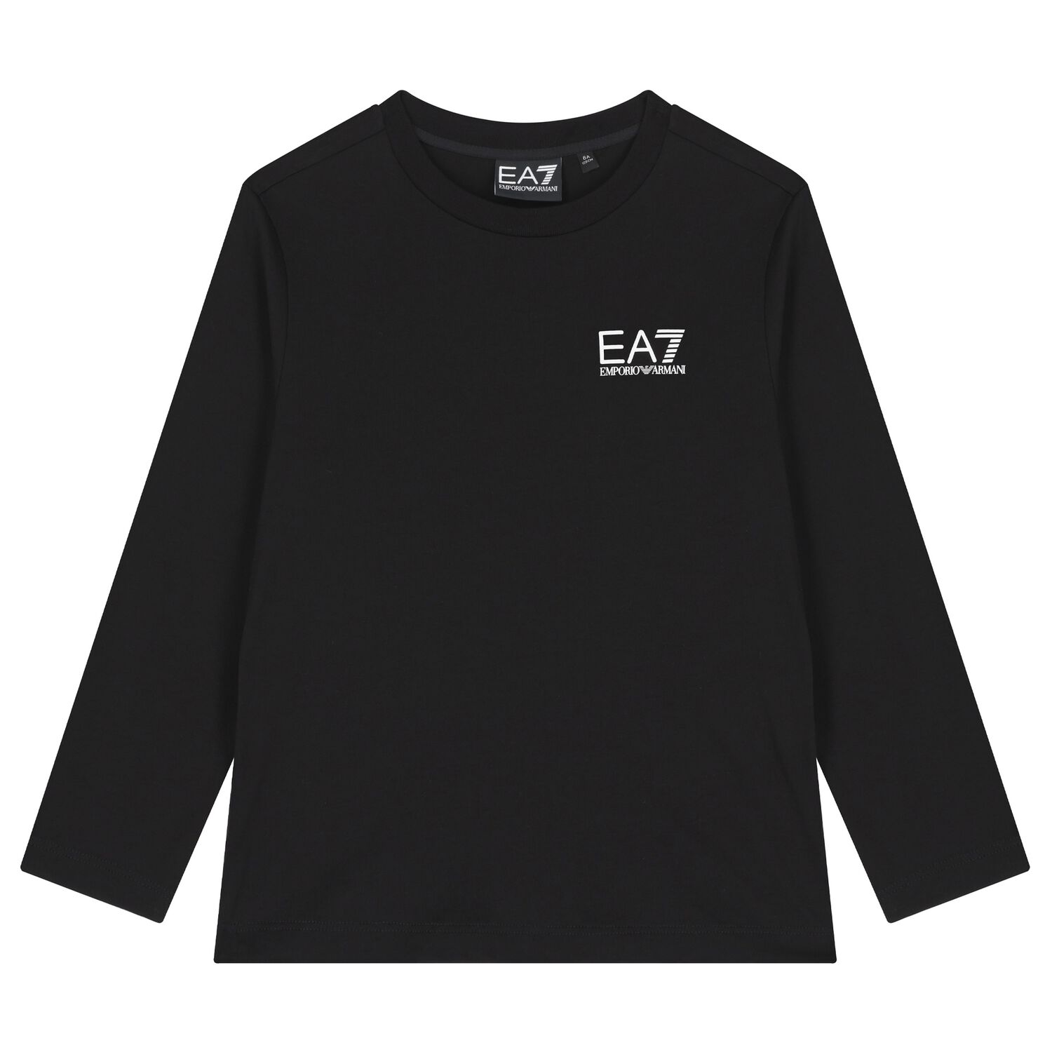 Boys Black Logo Long Sleeve Top, 3, hi-res