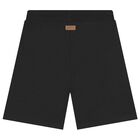 Boys Black Shorts, 1, hi-res