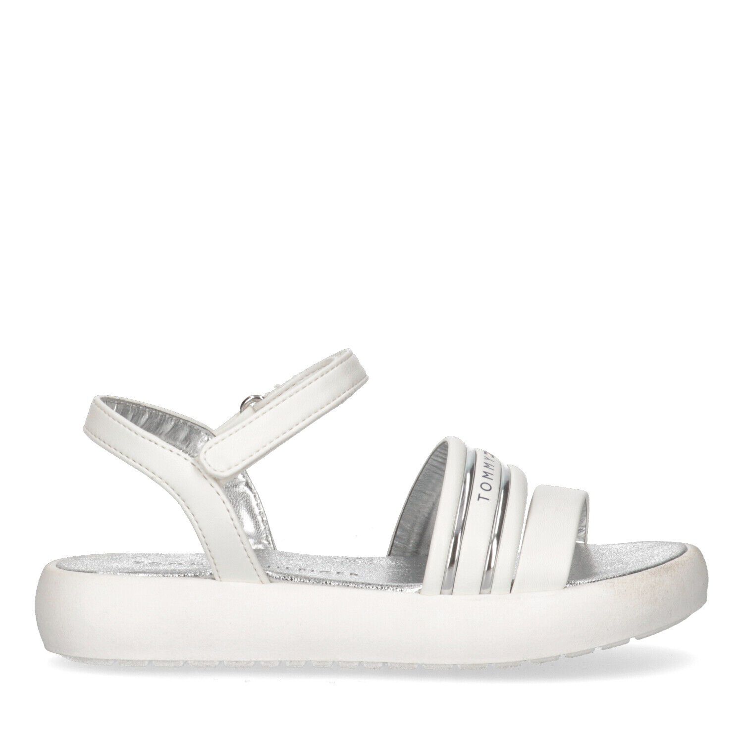 Girls White Logo Sandals, 1, hi-res image number null