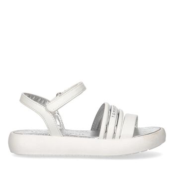 Girls White Logo Sandals