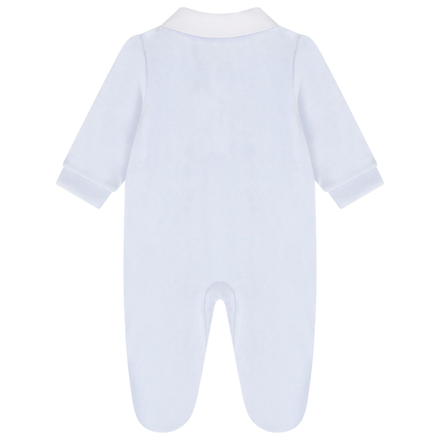 Baby Boys Blue & White Teddy Bear Babygrow, 1, hi-res
