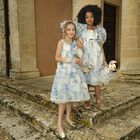 فستان بنات بطبعة الزهور باللون الأزرق, 1, hi-res